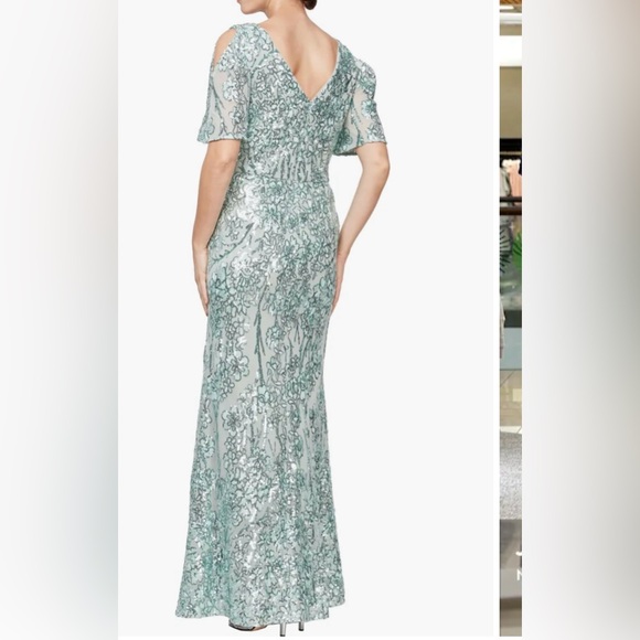 Sequin Lace Trumpet Evening Gown - Picture 2 of 5